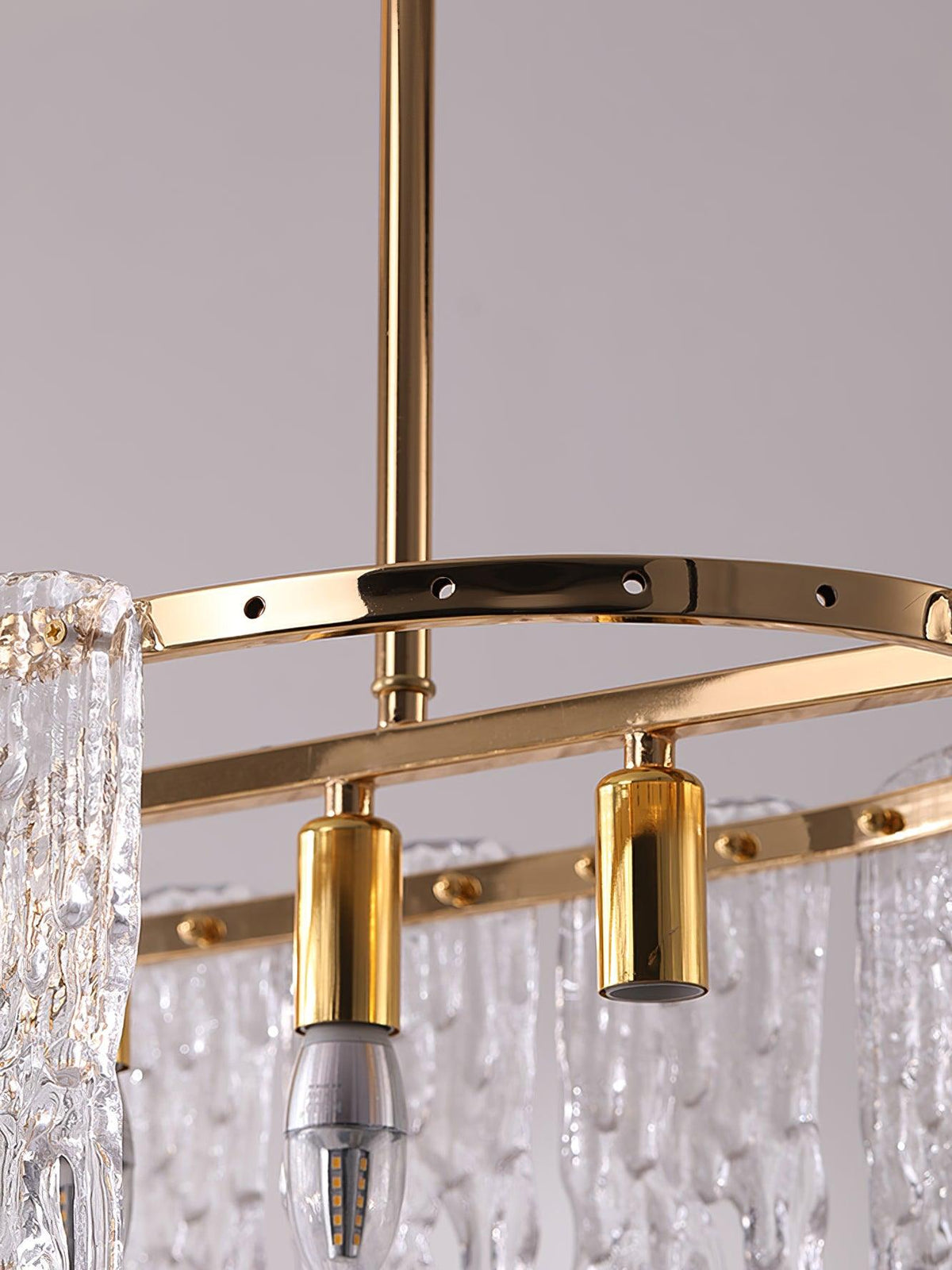 Icicle Glass Chandelier with Adjustable Height