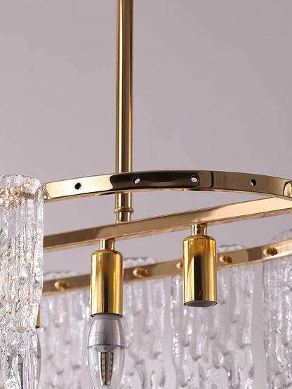 Icicle Glass Chandelier with Adjustable Height