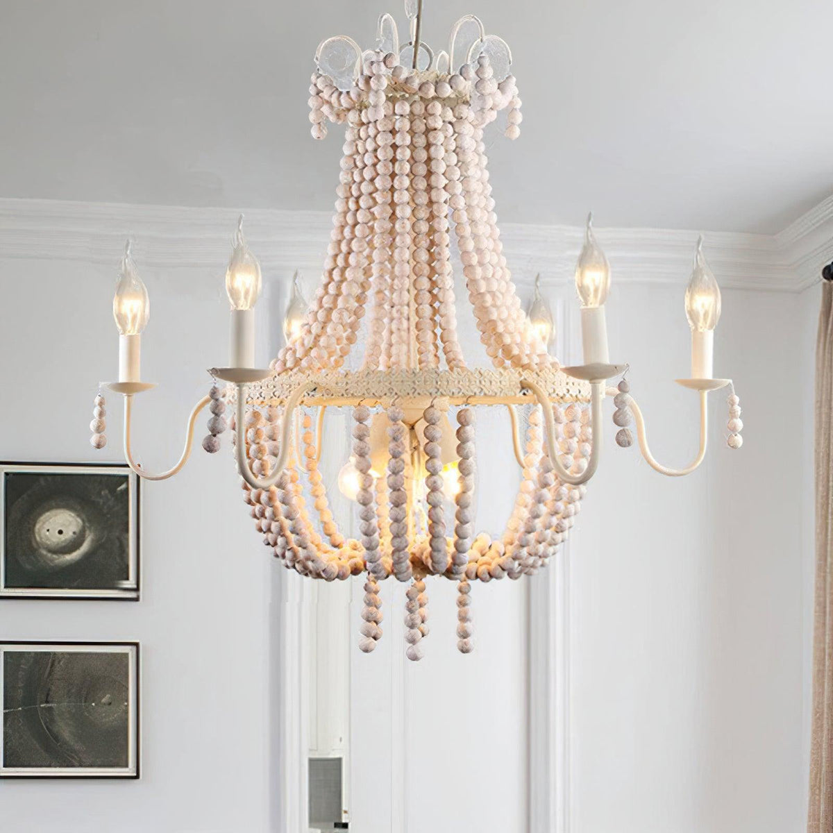 Modern Chandelier with Crystal Accents — detail view