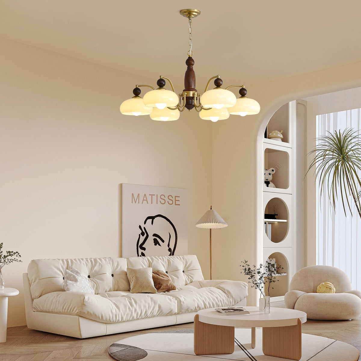 Revival Crown Chandelier with Adjustable Height — front view