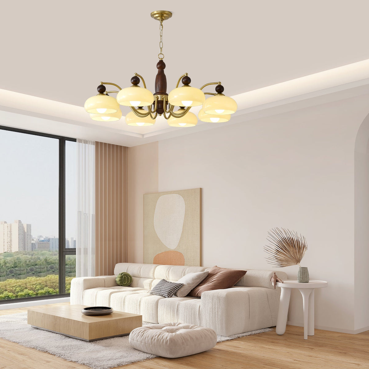 Revival Crown Chandelier with Adjustable Height — lifestyle view