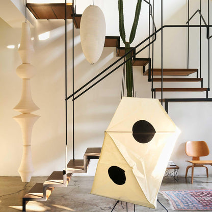 Tall Washi Paper Pendant Light, Soft Glow — alternate angle