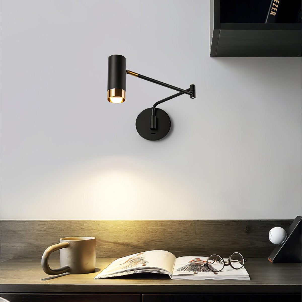 Ridge Arm Wall Lamp with Adjustable Angle — alternate angle