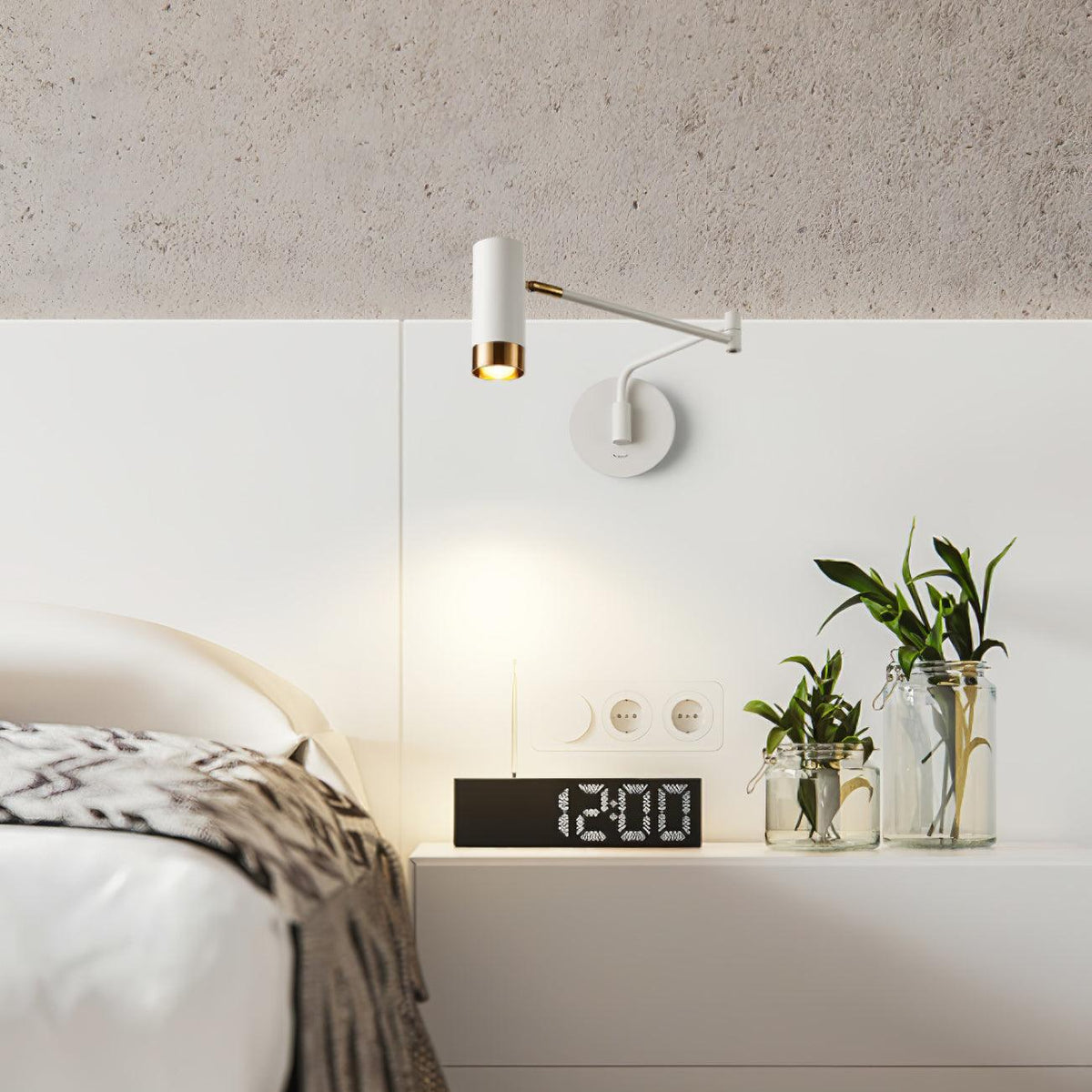 Ridge Arm Wall Lamp with Adjustable Angle