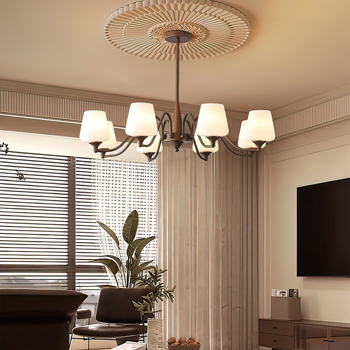 Ridge Chandelier with Adjustable Height