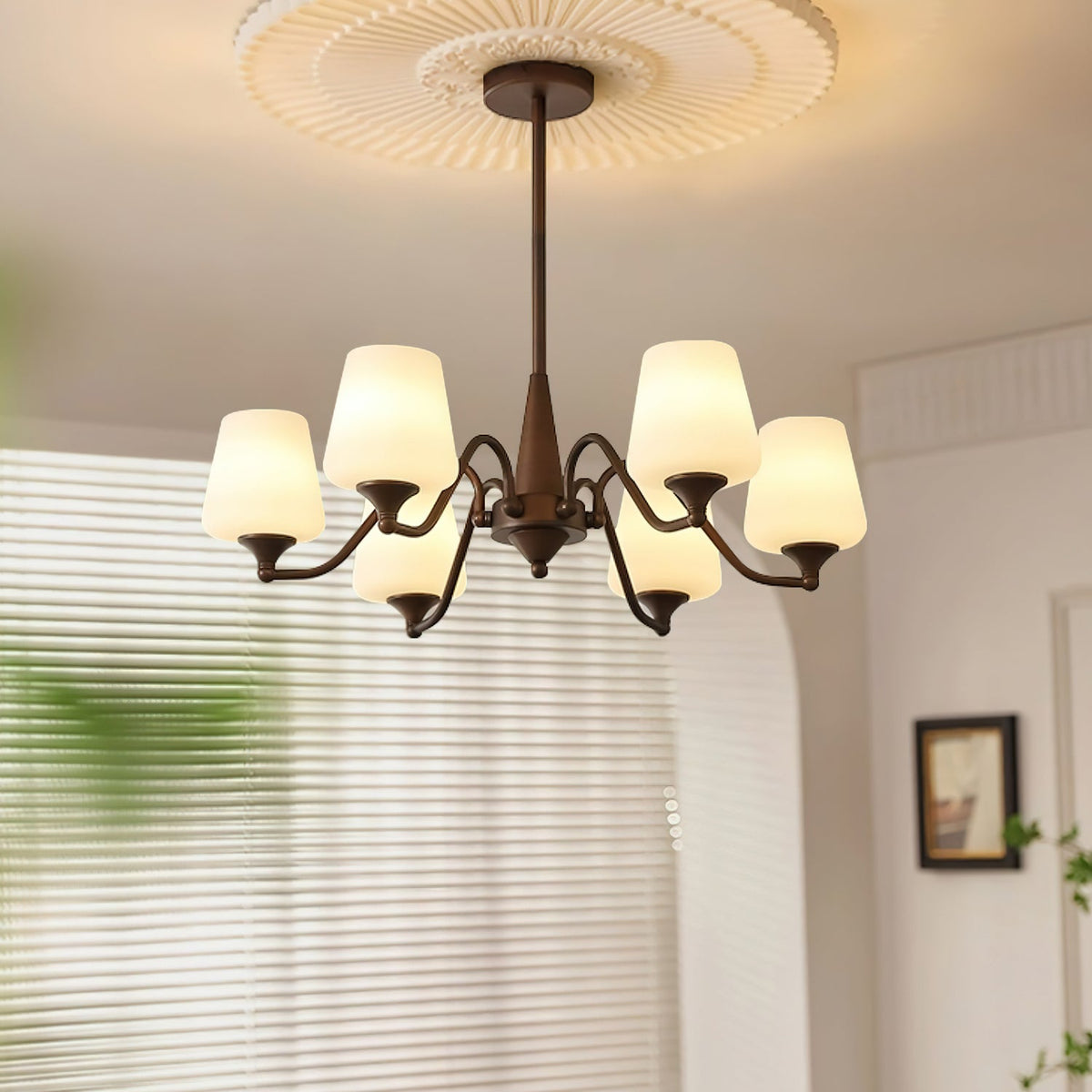 Ridge Chandelier with Adjustable Height