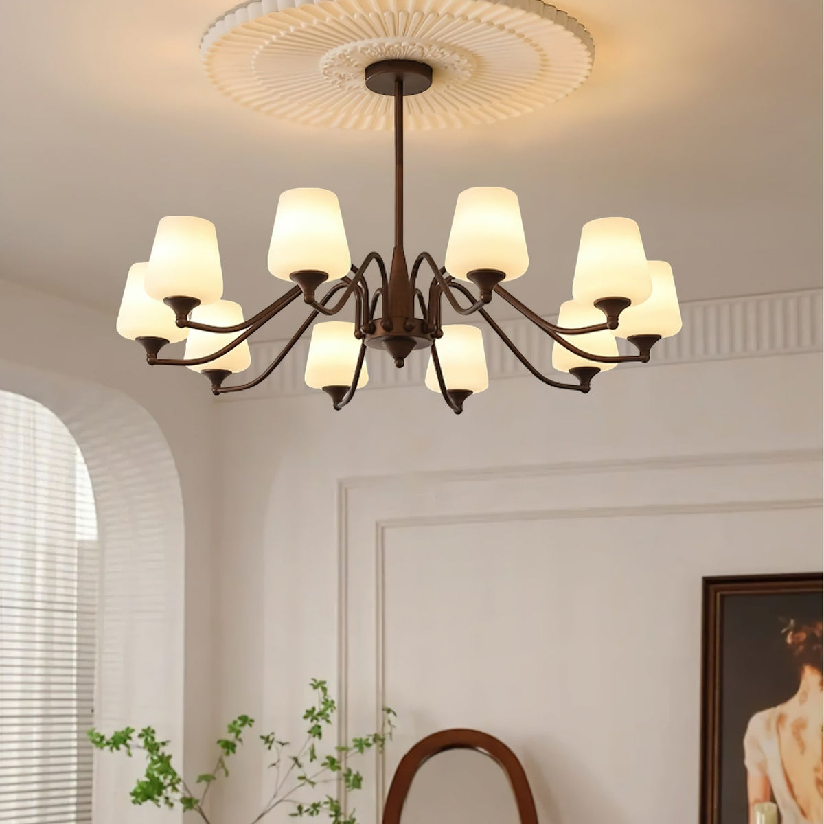 Ridge Chandelier with Adjustable Height