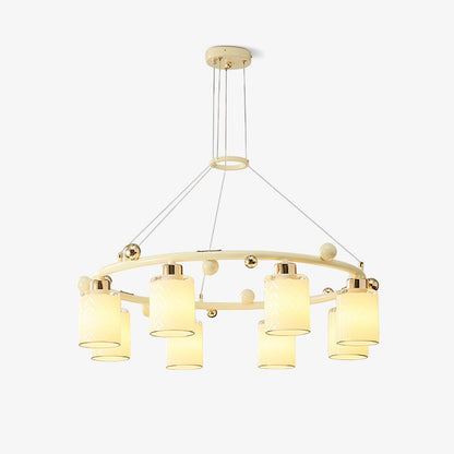 Ring Glass Cup Chandelier with Soft Light — alternate angle
