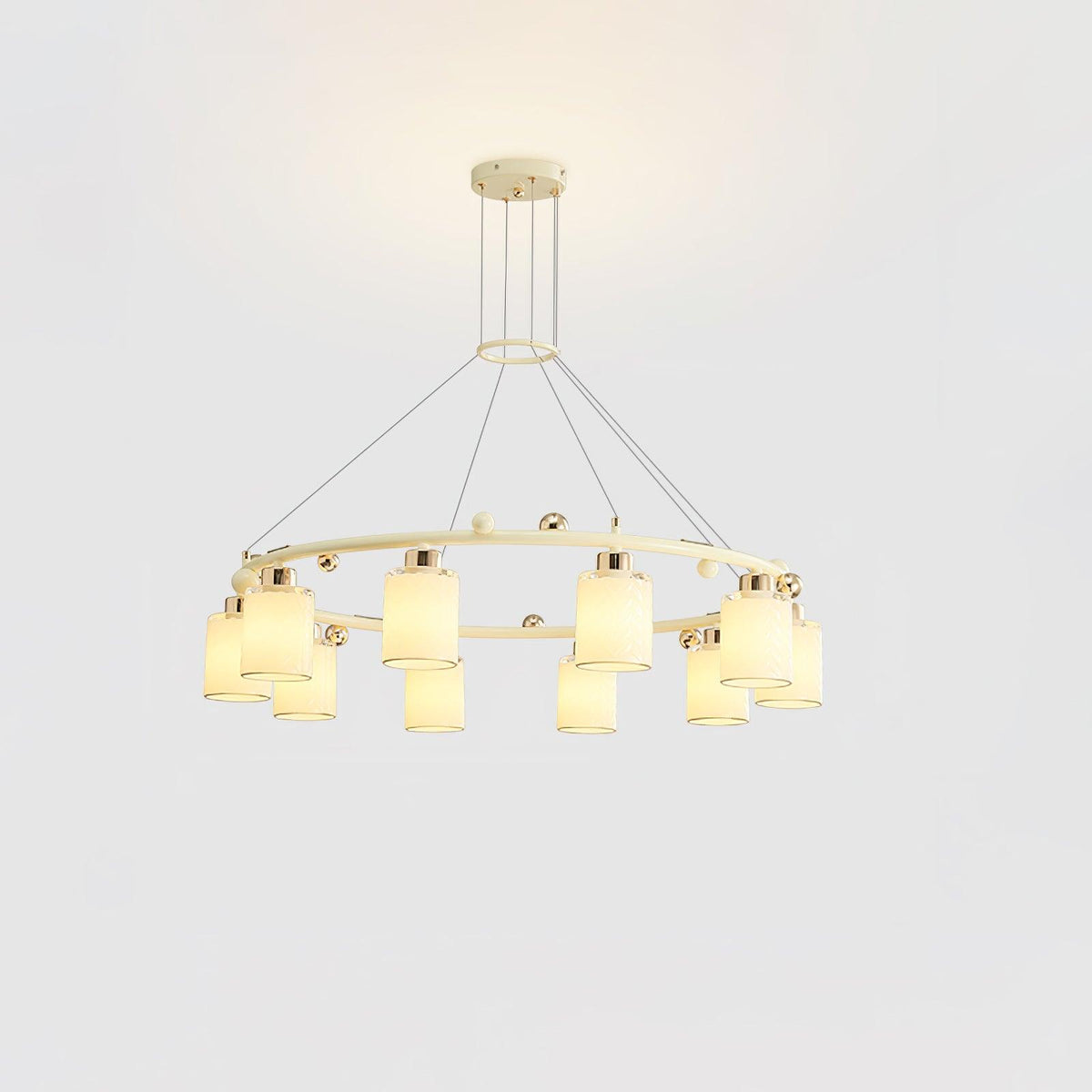 Ring Glass Cup Chandelier with Soft Light
