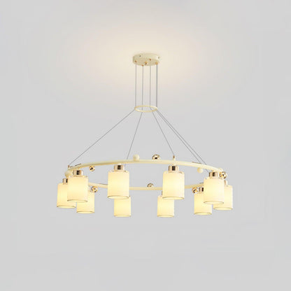 Ring Glass Cup Chandelier with Soft Light — detail view