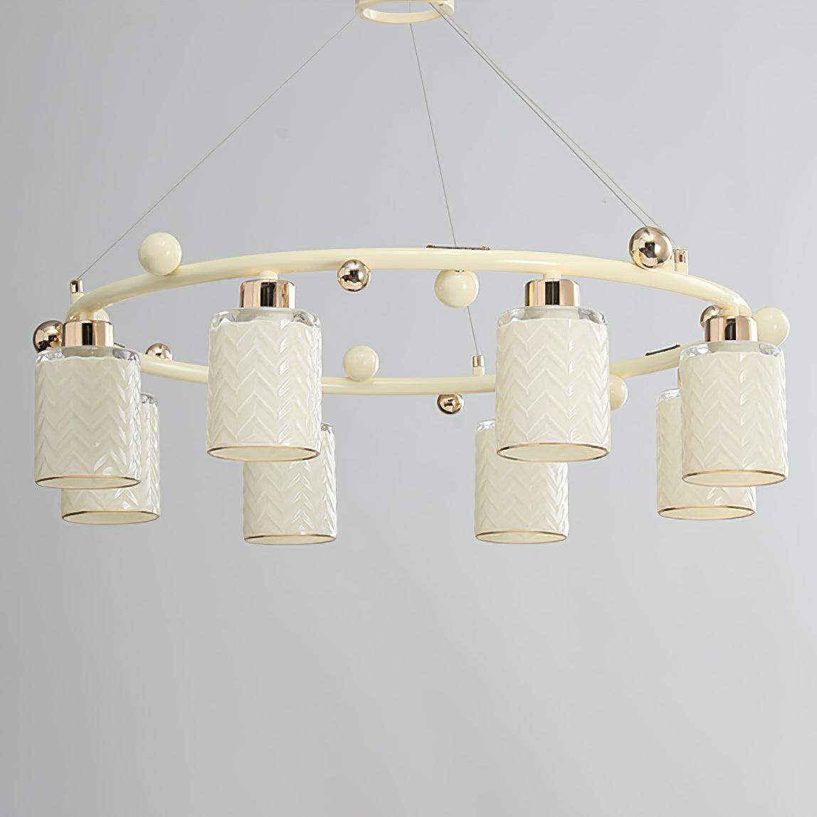 Ring Glass Cup Chandelier with Soft Light