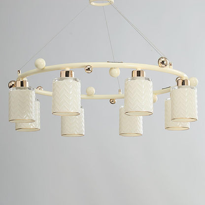 Ring Glass Cup Chandelier with Soft Light