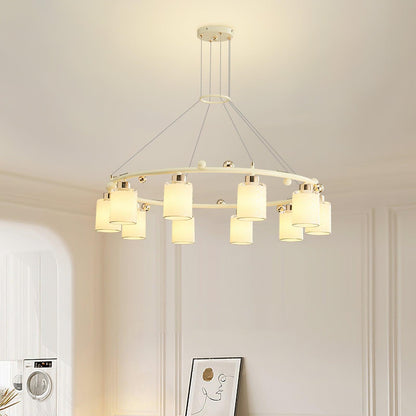Ring Glass Cup Chandelier with Soft Light — lifestyle view