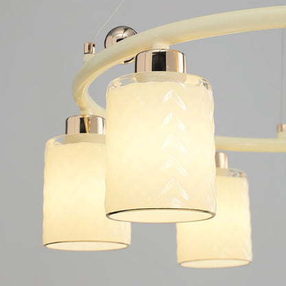 Ring Glass Cup Chandelier with Soft Light