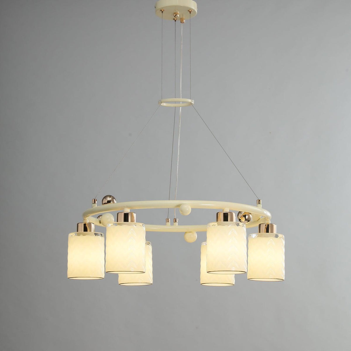Ring Glass Cup Chandelier with Soft Light