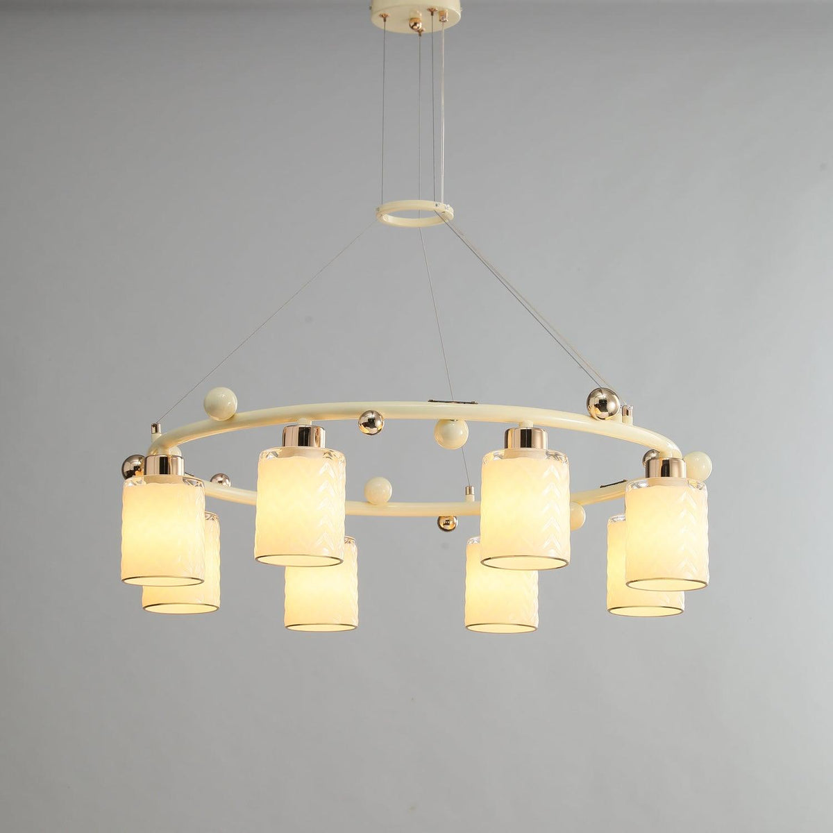 Ring Glass Cup Chandelier with Soft Light