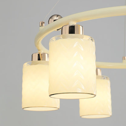 Ring Glass Cup Chandelier with Soft Light