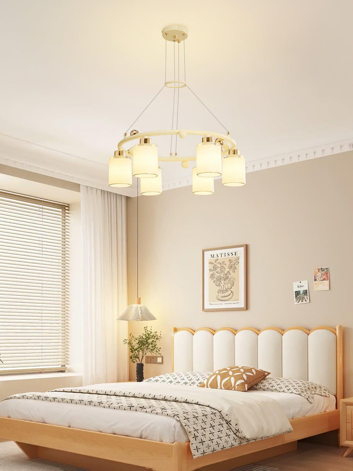 Ring Glass Cup Chandelier with Soft Light