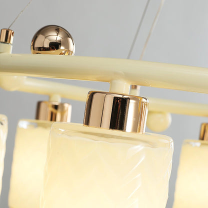 Ring Glass Cup Chandelier with Soft Light