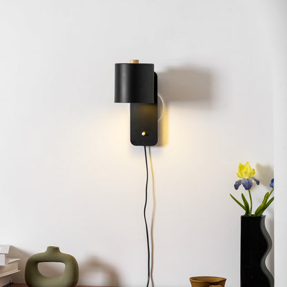 Rotatable Cylinder Plug-In Wall Lamp