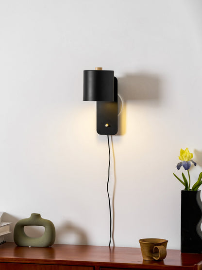 Rotatable Cylinder Plug-In Wall Lamp