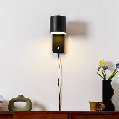 Rotatable Cylinder Plug-In Wall Lamp