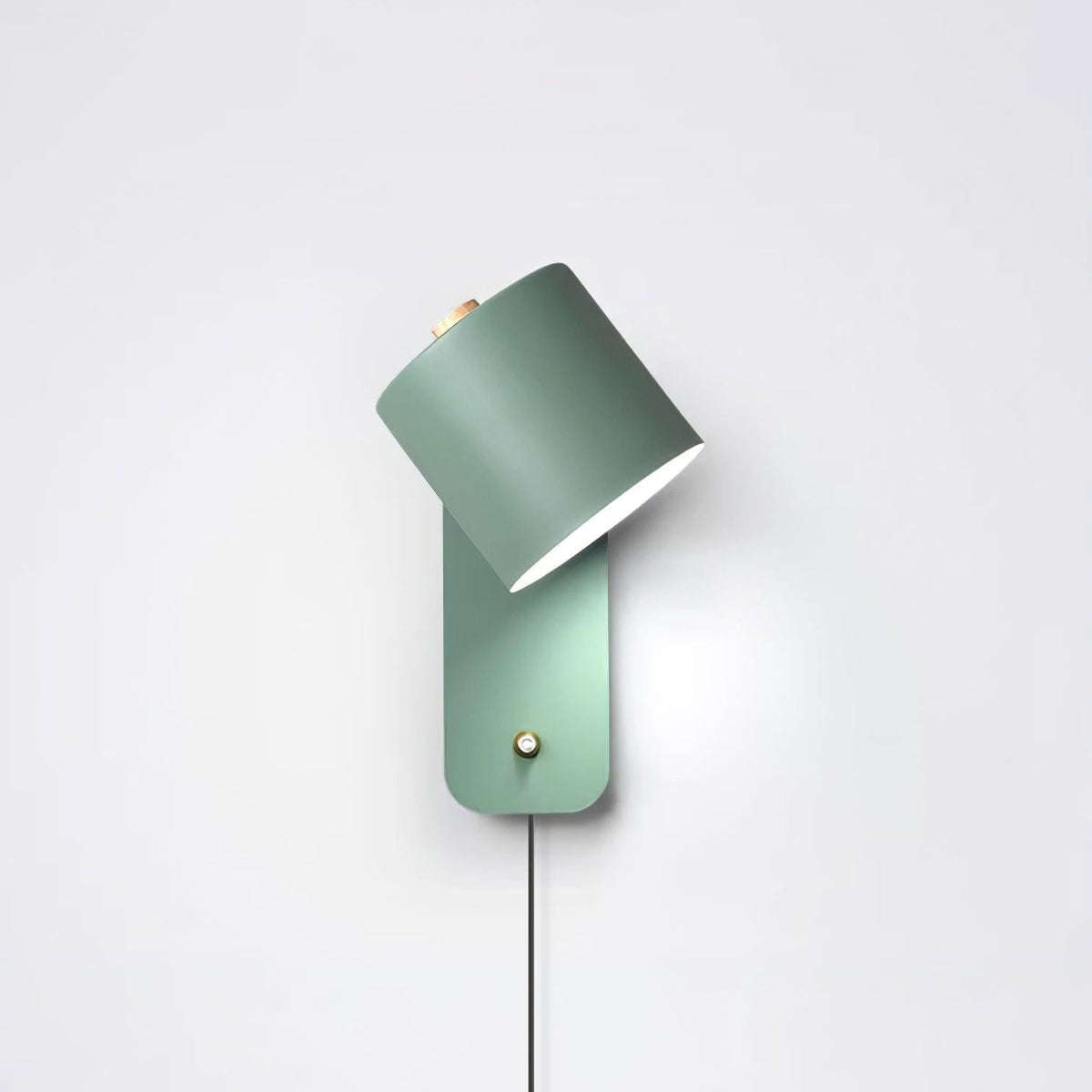 Rotatable Cylinder Plug-In Wall Lamp — side view
