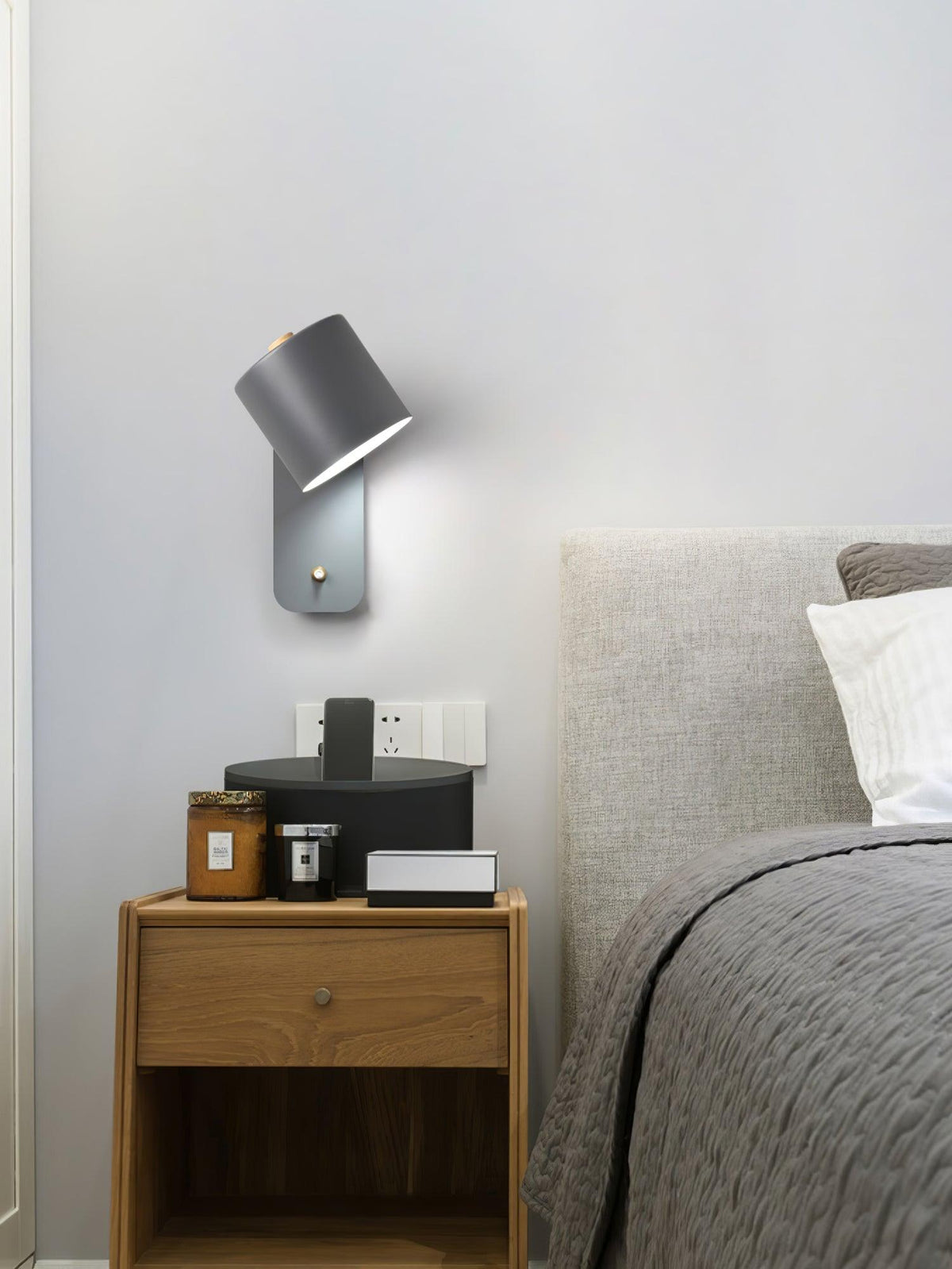 Rotatable Cylinder Wall Lamp with Adjustable Brightness
