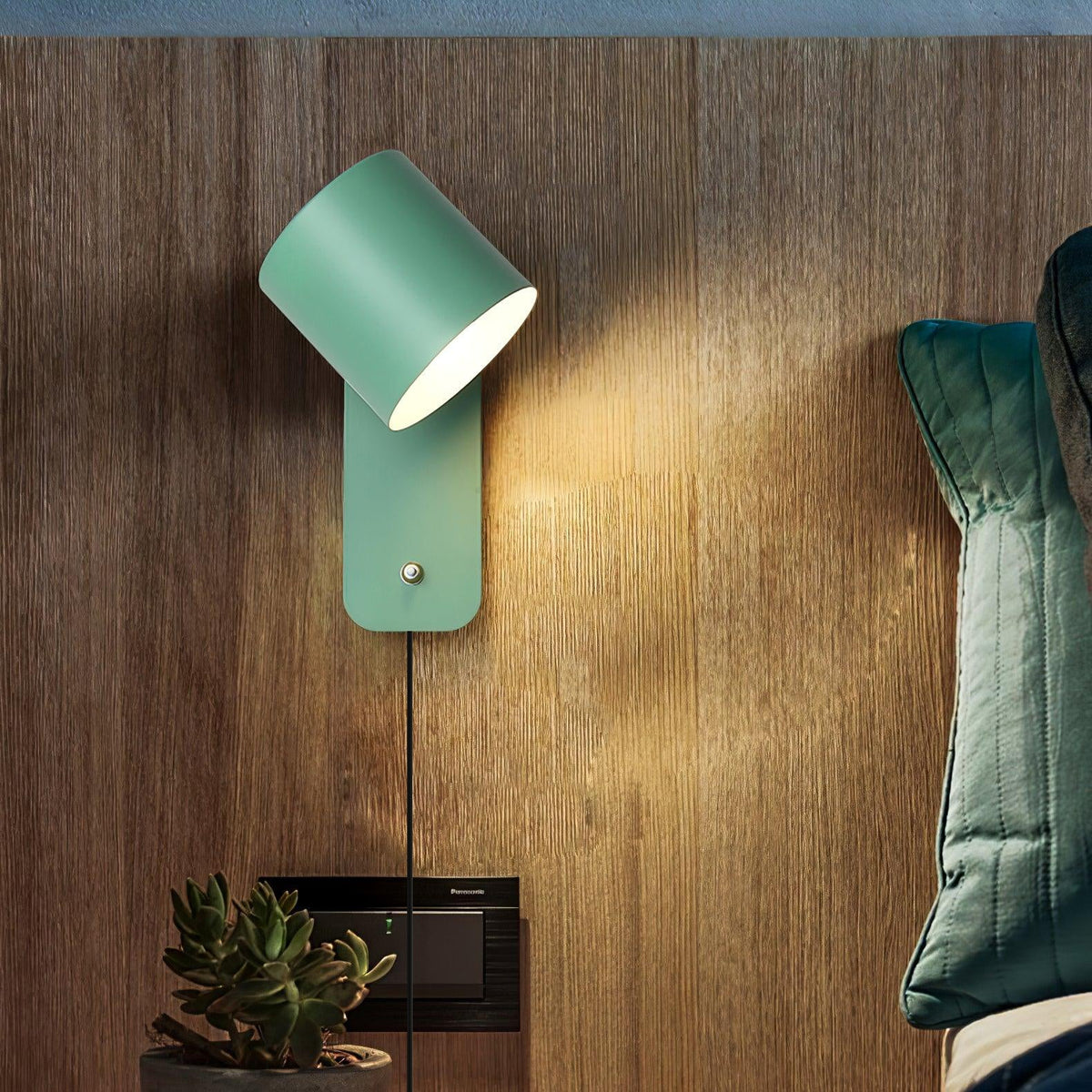 Rotatable Cylinder Plug-In Wall Lamp