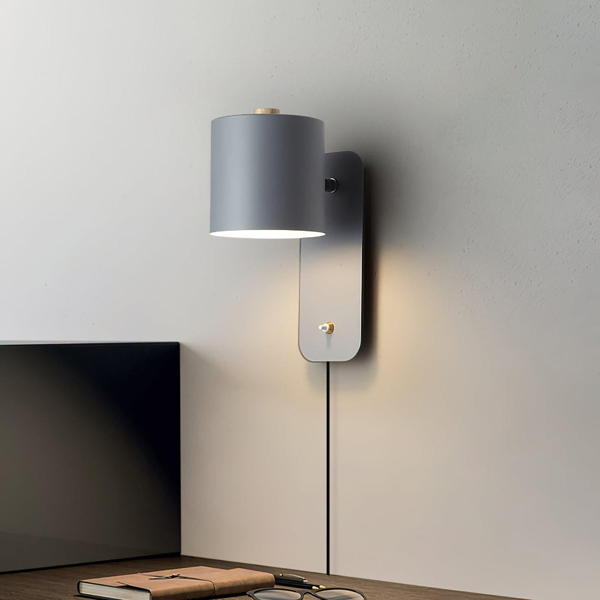 Rotatable Cylinder Plug-In Wall Lamp