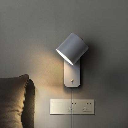 Rotatable Cylinder Plug-In Wall Lamp