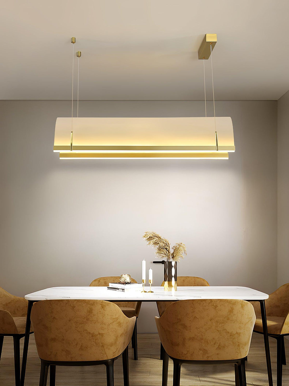 Round Arched Chandelier with Metal Frame
