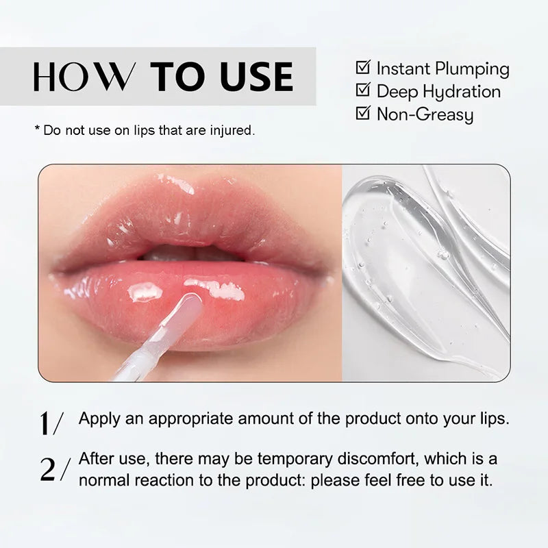 Reedle Shot Lip Plumper Oil - Hydrating and Volumizing Clear High-Shine Lip Gloss with Microneedling Effect for Long-Lasting Moisture