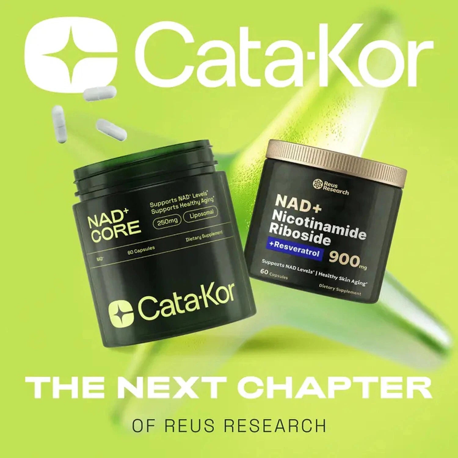 Cata-Kor NAD+ Active Adult Supplement Capsules for Enhanced Energy, Focus, and Anti-Aging Benefits