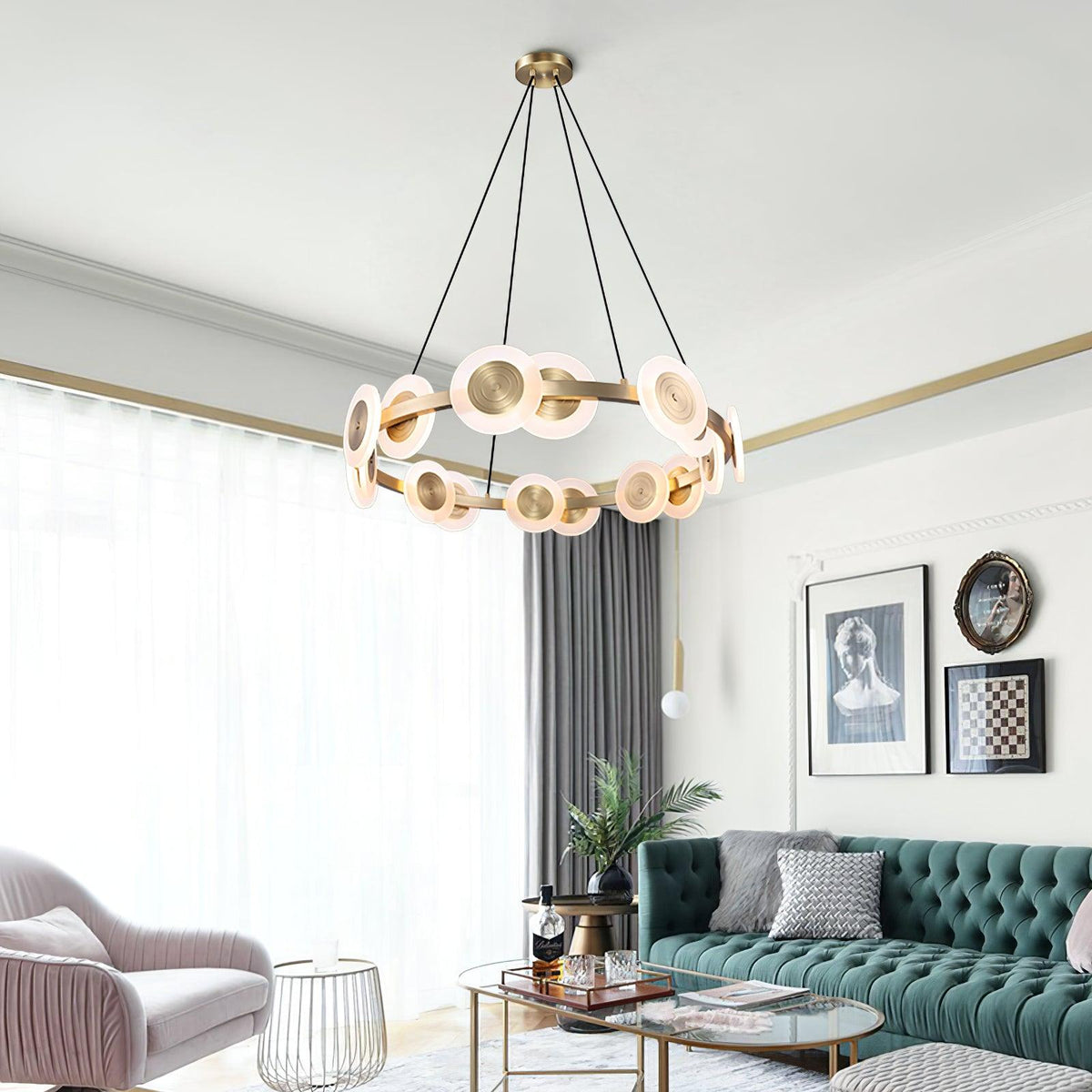 Nordic Chandelier with Adjustable Height — detail view