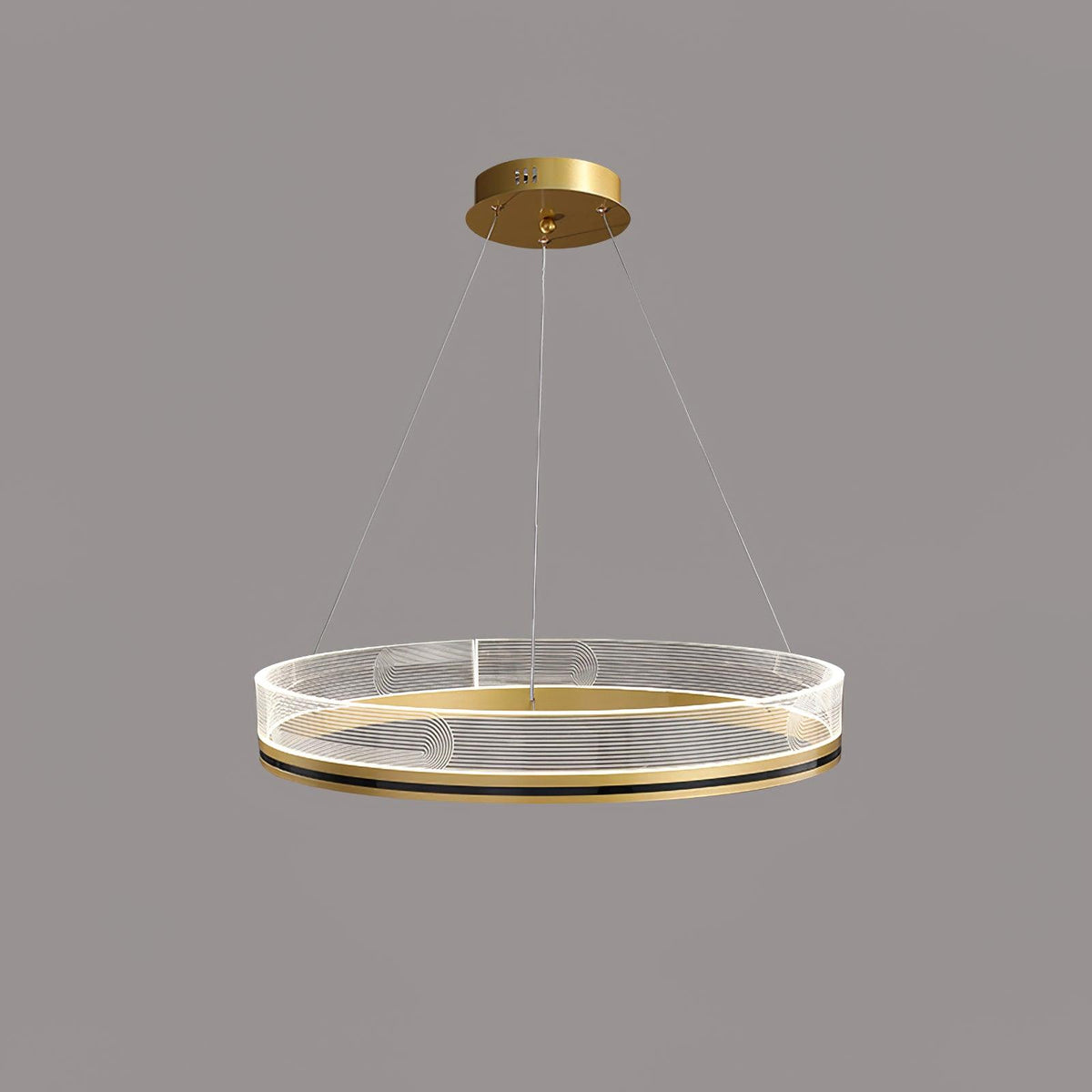 Modern Crystal Chandelier, Dimmable LED — front view