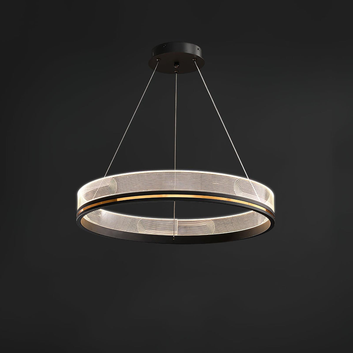 Modern Crystal Chandelier, Dimmable LED — alternate angle