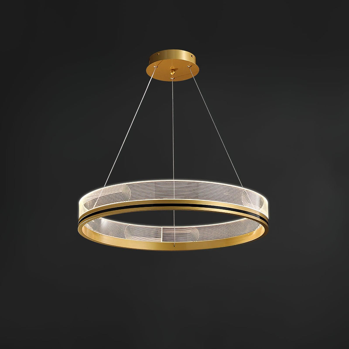 Modern Crystal Chandelier, Dimmable LED — detail view