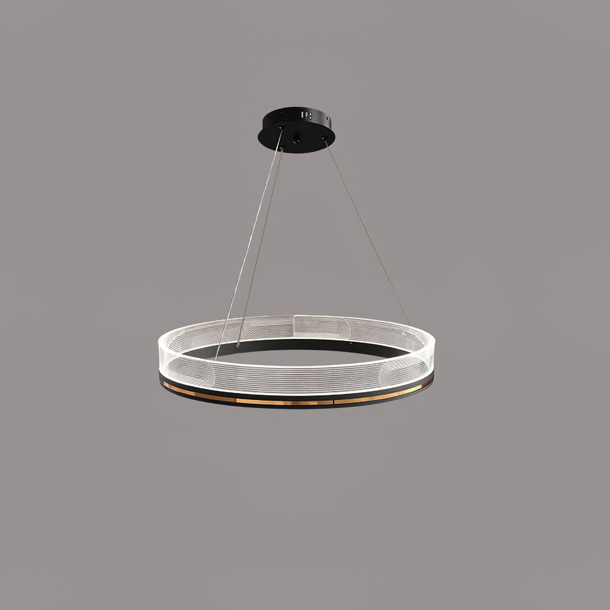 Modern Crystal Chandelier, Dimmable LED — side view