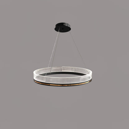 Modern Crystal Chandelier, Dimmable LED — side view