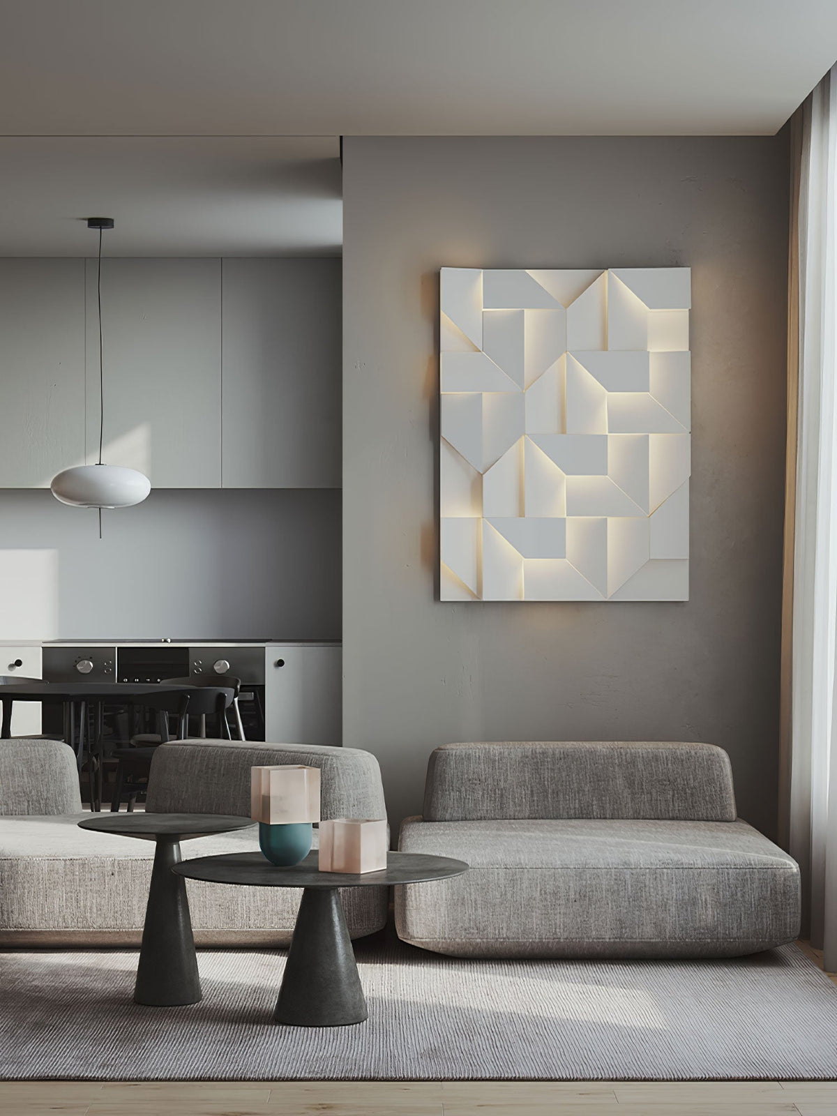 Grid Wall Sconce with Adjustable Brightness