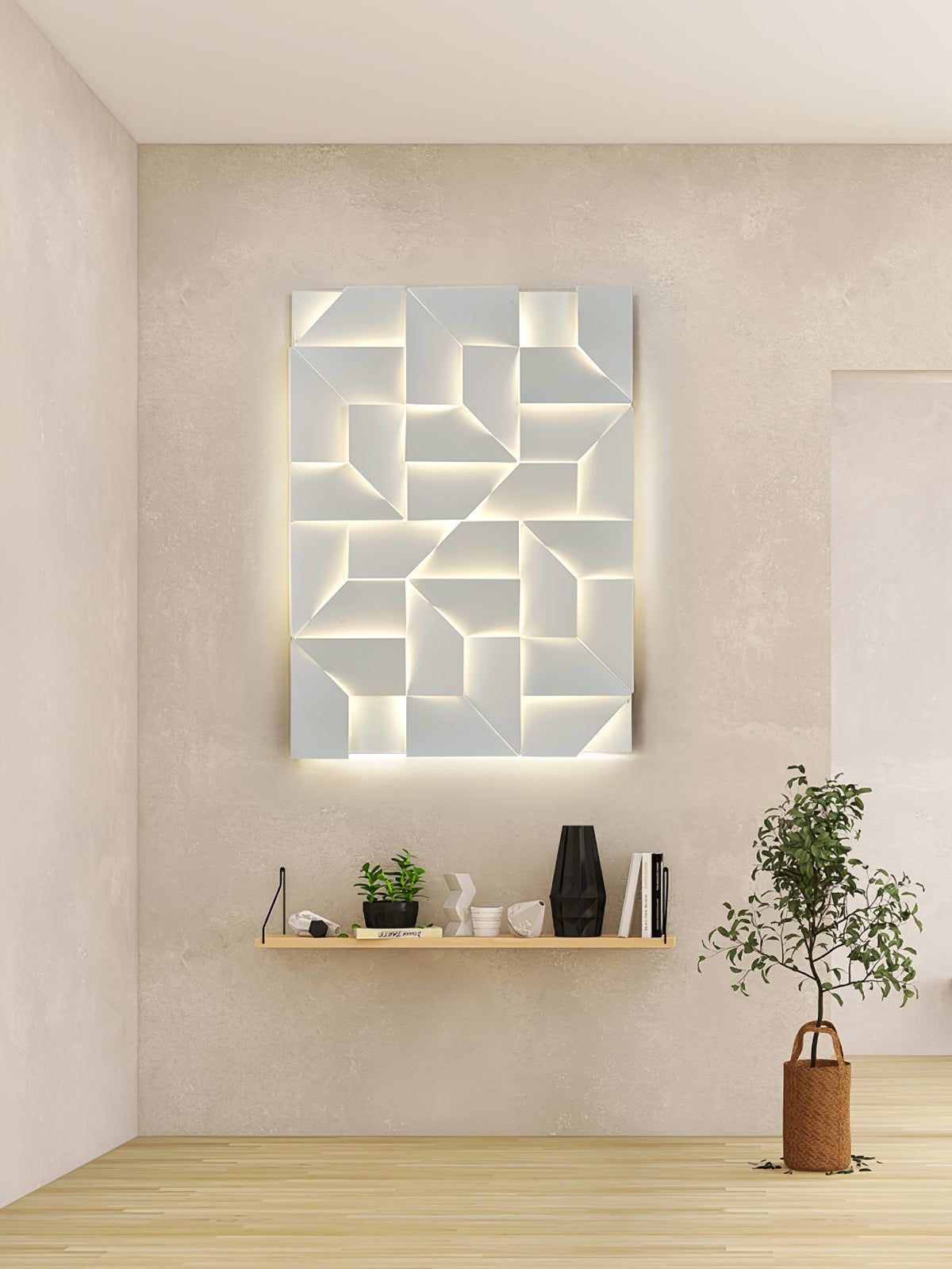 Grid Wall Sconce with Adjustable Brightness