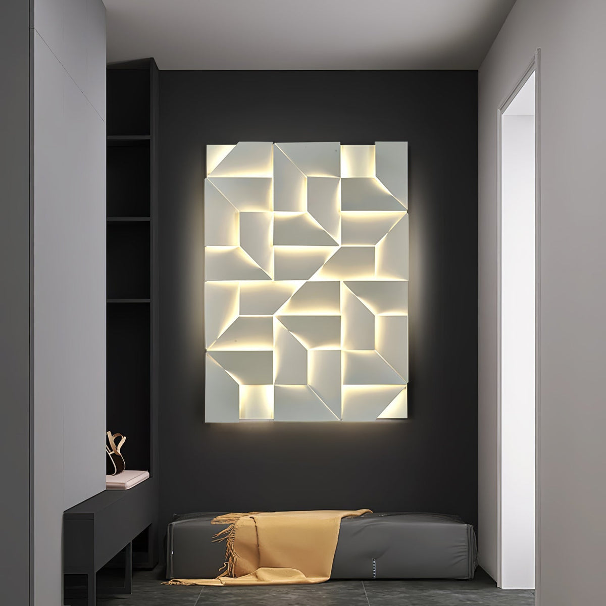 Grid Wall Sconce with Adjustable Brightness