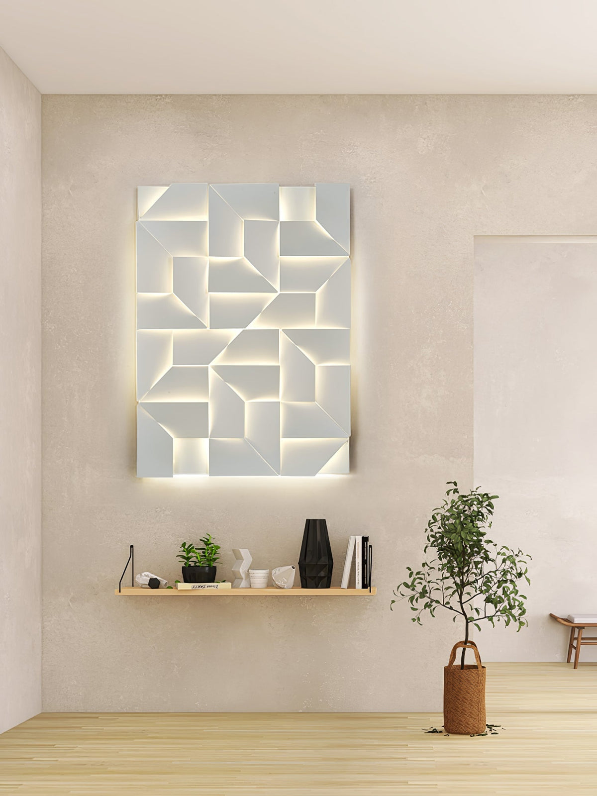 Grid Wall Sconce with Adjustable Brightness