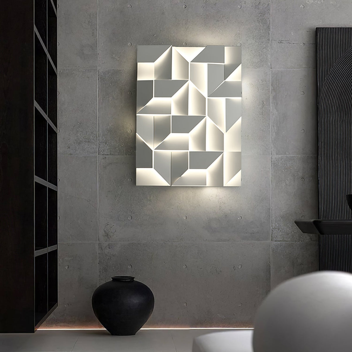 Grid Wall Sconce with Adjustable Brightness