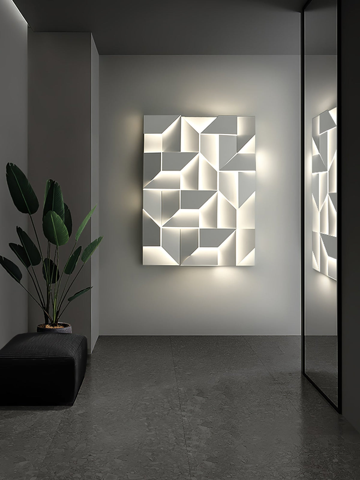 Grid Wall Sconce with Adjustable Brightness