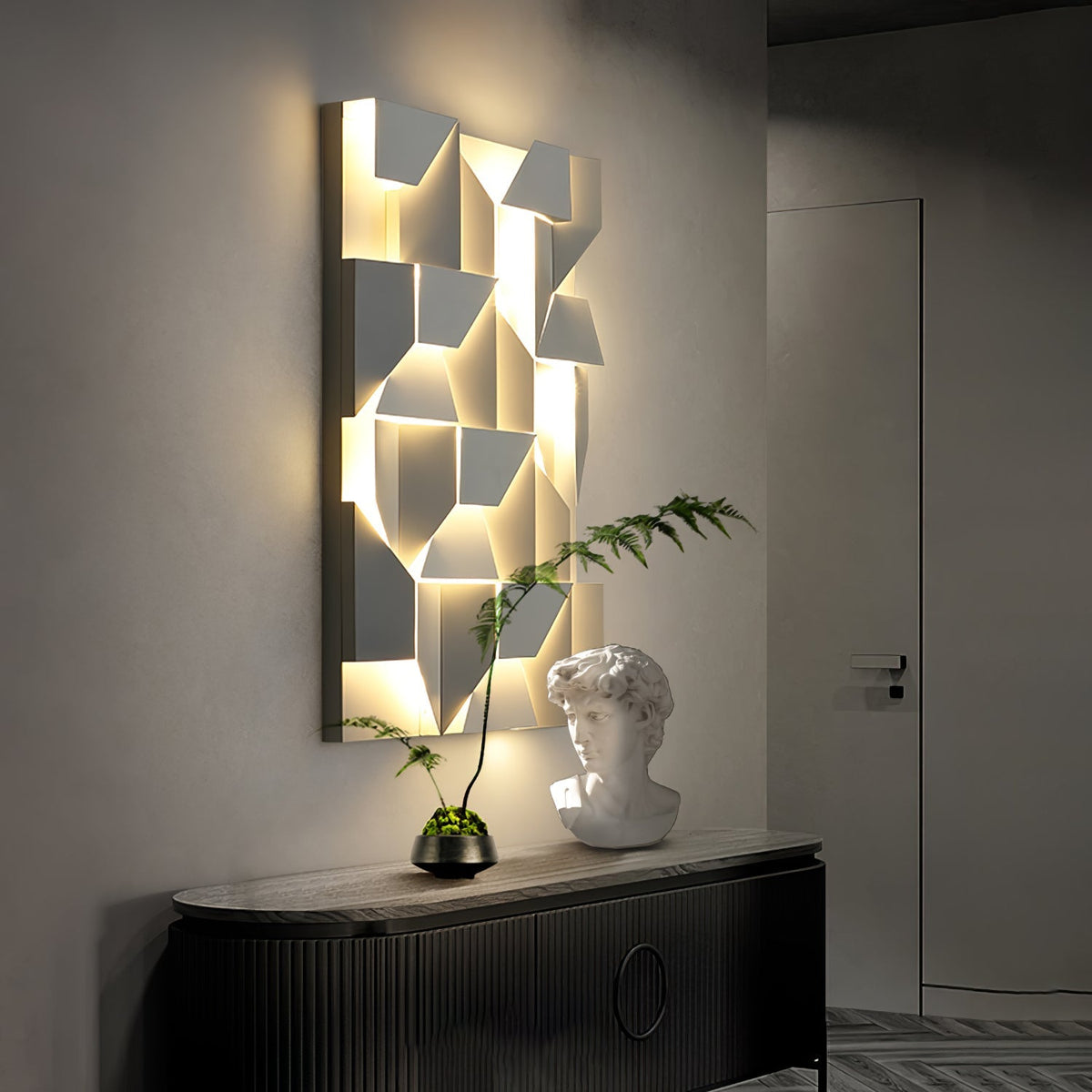 Grid Wall Sconce with Adjustable Brightness