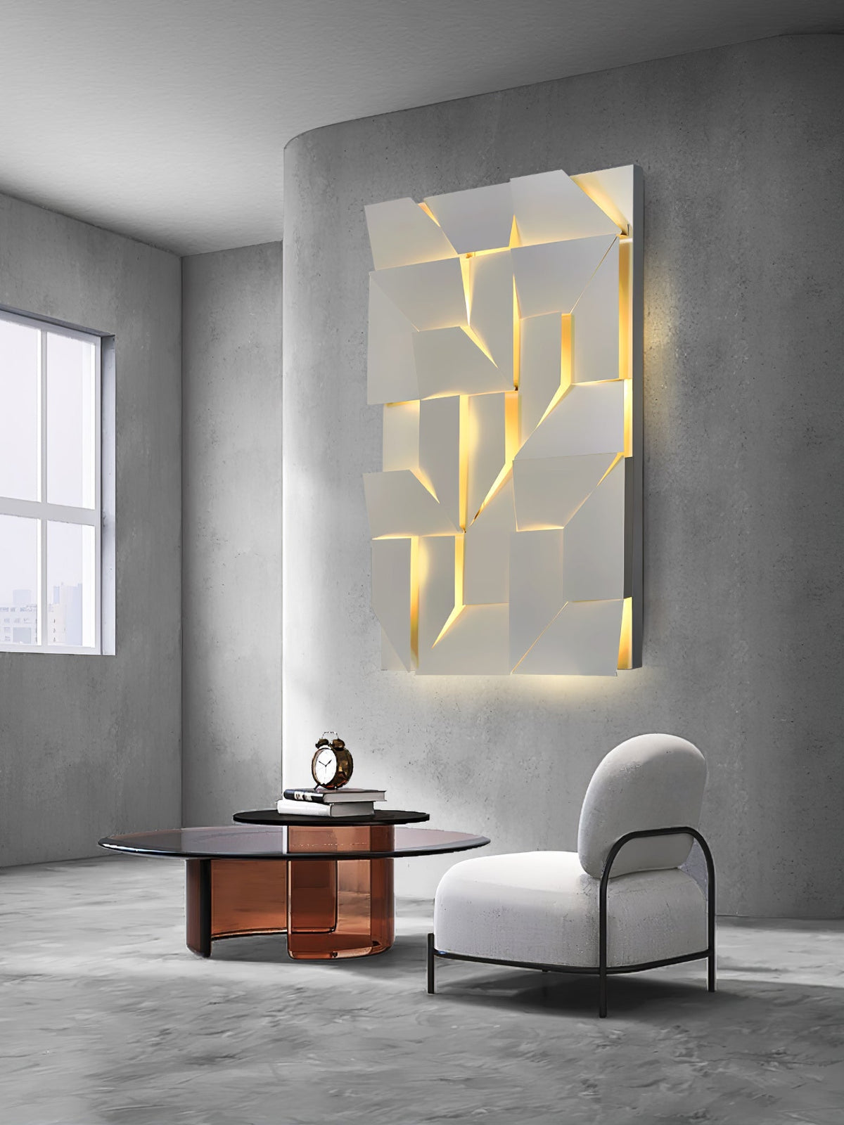 Grid Wall Sconce with Adjustable Brightness