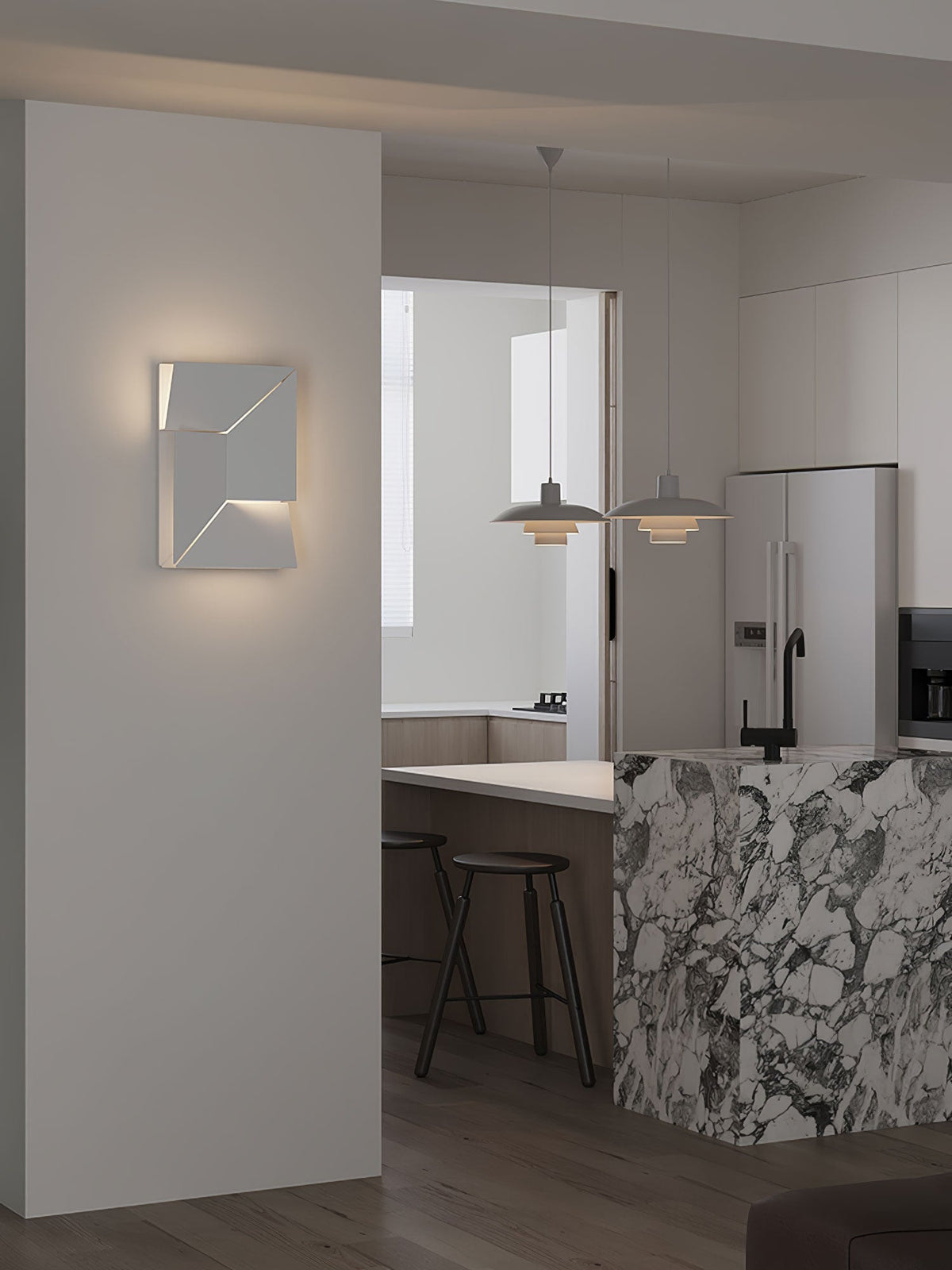 Grid Wall Sconce with Adjustable Brightness