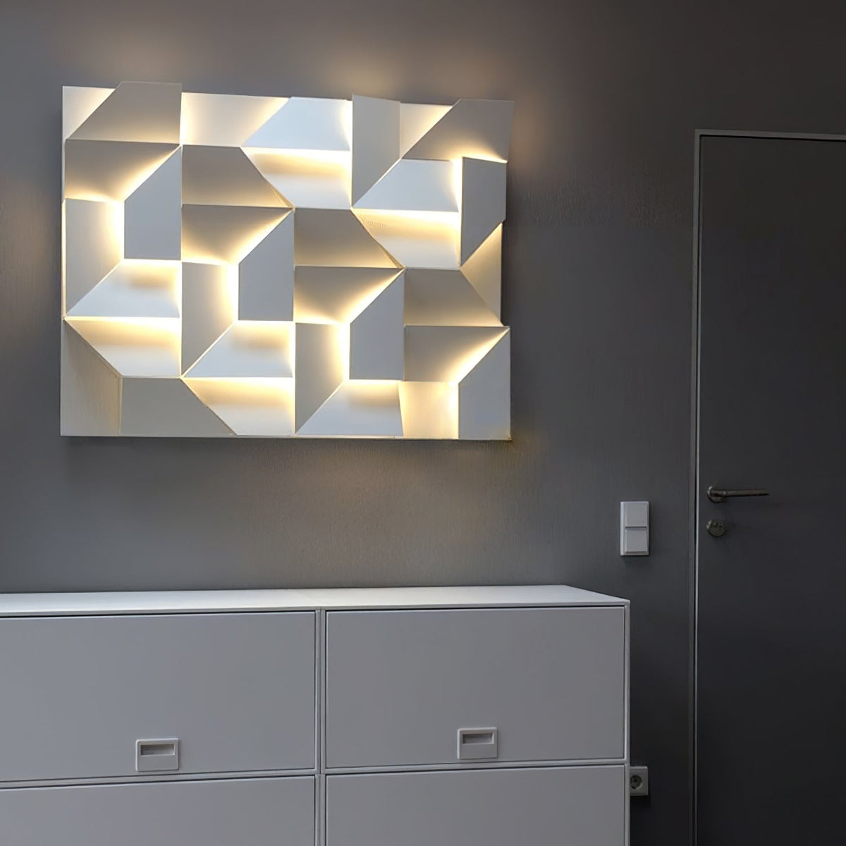 Grid Wall Sconce with Adjustable Brightness